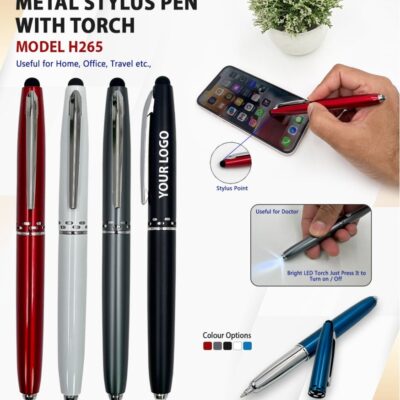 Metal Stylus Pen with LED Torch (Model: H-265)
